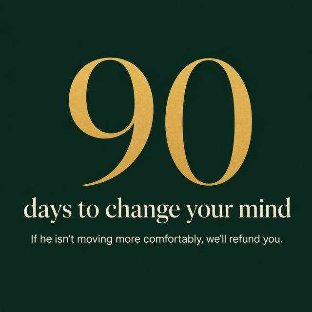 Dark green graphic card featuring the numeral 90 in gold, with a short line of text beneath it.