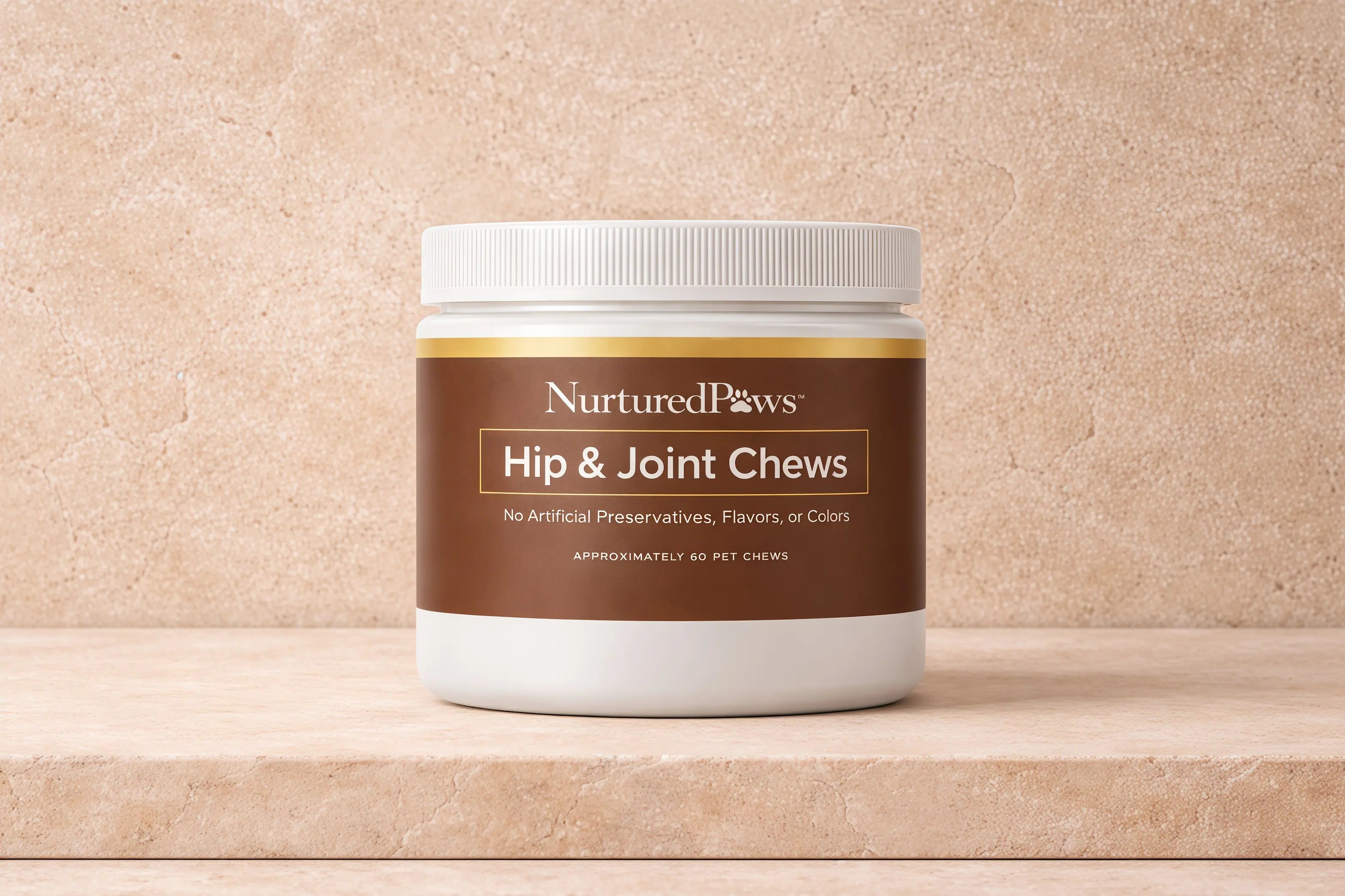 Nurtured Paws Hip & Joint Chews for Dogs - Glucosamine, Chondroitin & MSM Soft Chews (60 ct)